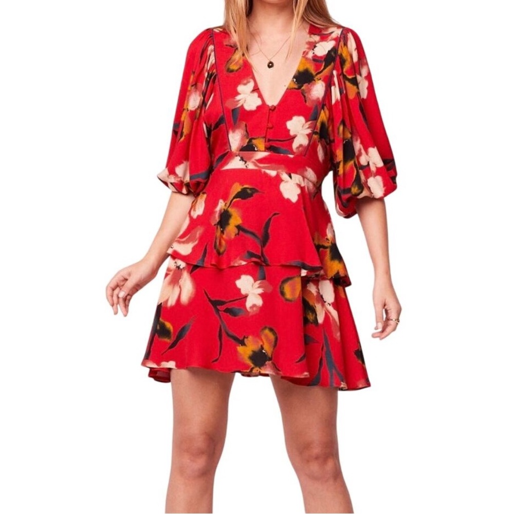 Band of gypsies Floral Red Dress nwt